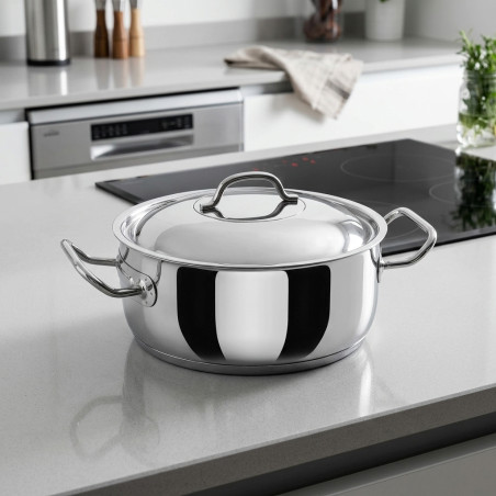 Cacerola Lacor con tapa profesional inoxidable | Capacidad 1,5 L | Ø 16 cm | Cacerola de acero inoxidable