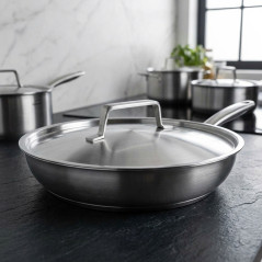 Coperchio per pentole e padelle LACOR in acciaio inox, 24 cm.