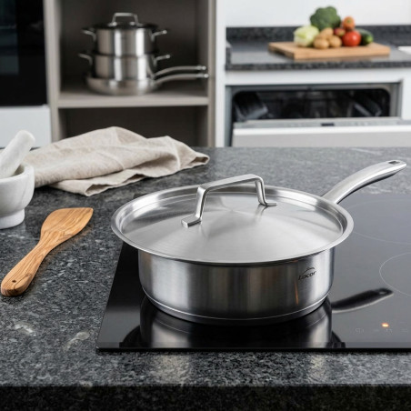 Tapa para sartenes y batería de cocina Lacor 20 cm | Acero inoxidable | Utensilios de cocina | Tapa de cocina