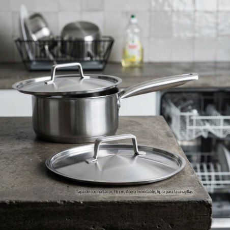 Couvercle pour casseroles et ustensiles de cuisine Lacor en acier inoxydable, 16 cm