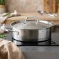 Padella antiaderente con coperchio in acciaio inox LACOR, Capacità 3 litri, 26 cm