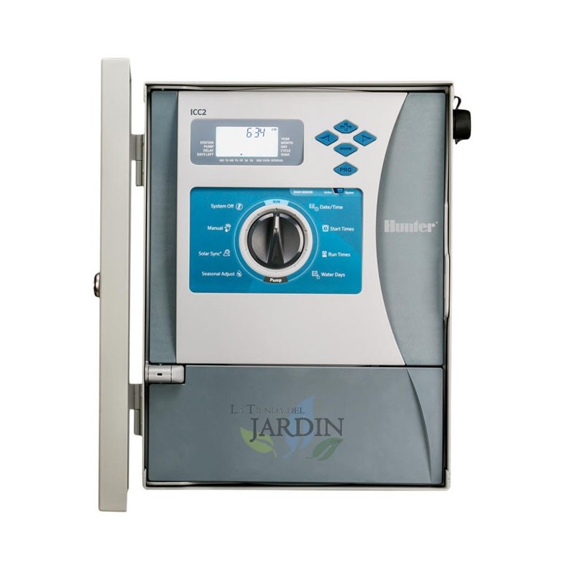Controlador de irrigação elétrico Hunter ICC2 Metal, base de 8 estações, até 54 estações, sistema de irrigação automatizado Controlador de irrigação elétrico Hunter ICC2 Metal, base de 8 estações, até 54 estações, sistema de irrigação automatizado