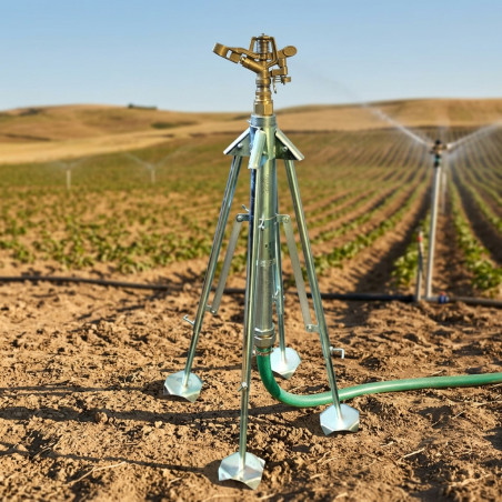  1 1/4" male tripod, long-range irrigation sprinklers and adjustable height