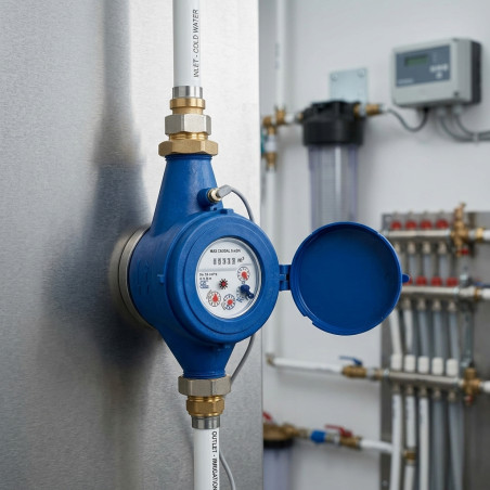 Compteur d'eau multijets 20 mm | Filetage mâle 3/4", homologation CEE, débit maximal 5 m³/h