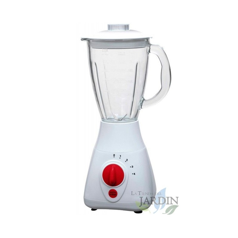 Mélangeur en verre 550W capacité de 1,5 litres avec pichet en verre, mixeur 4 vitesses Mélangeur en verre 550W capacité de 1,5 litres avec pichet en verre, mixeur 4 vitesses