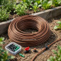 Tuyau flexible d'arrosage 4x6 mm. Conducteur PVC souples marron, 25m, recommandé pour l'arrosage goutte à goutte, Suinga