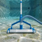 Nettoyeur de piscine en aluminium 45 cm avec quatre roues | Brosse de traînage, raccord pour tuyau de 2 pouces