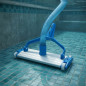 Aluminium-Poolreiniger 35 cm mit vier Rädern | Schleppbürste, 1 1/2"-Schlauchanschluss
