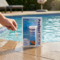 3-in-1 test strips, analysis of free chlorine, pH and alkalinity. 3-in-1 test strips, analysis of free chlorine, pH and alkalinity.