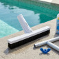 Brosse droite pour piscines, largeur 330 mm pour piscines, fixation par clip