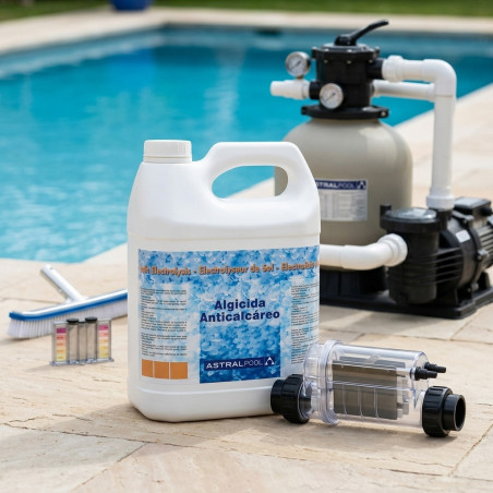Algizid und Antikalkmittel speziell für Salzelektrolyseanlagen | 5 Liter | Schwimmbadpflege