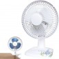 Ventilateur de bureau 6'' avec clip, 2 vitesses, blanc	