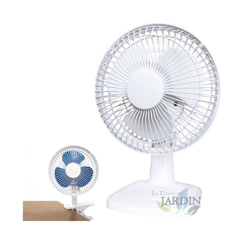 Table or clip fan, 2 speeds white