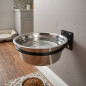 Comedero Bebedero para Perros 2,8 L | Acero Inoxidable | Soporte de Pared | 25 x 26 x 8,2 cm
