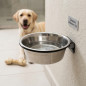 Ciotola per cibo e acqua per cani da 1,75 L | Acciaio inox | Montaggio a parete | 21 x 22 x 7 cm