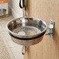 Ciotola per cibo e acqua per cani da 1,75 L | Acciaio inox | Montaggio a parete | 21 x 22 x 7 cm