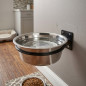 Ciotola per cibo e acqua per cani da 1,75 L | Acciaio inox | Montaggio a parete | 21 x 22 x 7 cm