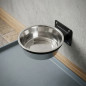 Ciotola per cibo e acqua per cani da 1,75 L | Acciaio inox | Montaggio a parete | 21 x 22 x 7 cm
