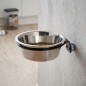 Ciotola per cibo e acqua per cani da 1,75 L | Acciaio inox | Montaggio a parete | 21 x 22 x 7 cm