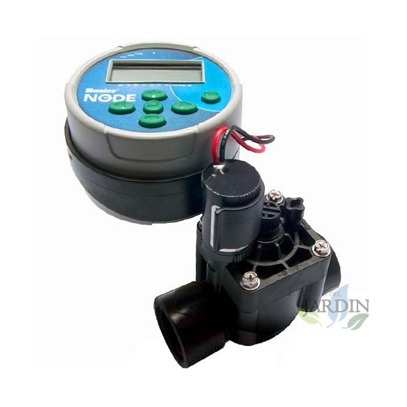 Programmateur d'irrigation à batterie 9V NODE100 Hunter + Électrovanne d'arrosage PGV100 1'' 9V