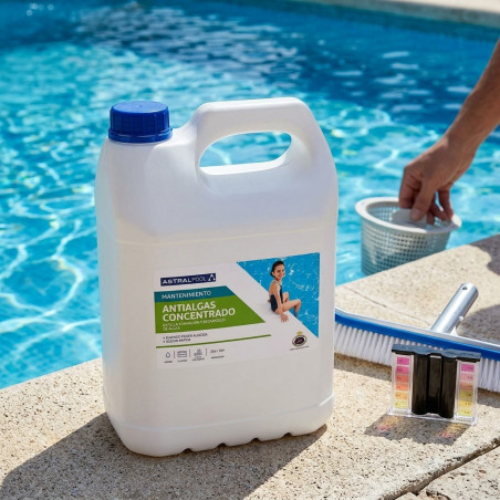 Algicida concentrado 25 L | Tratamento eficaz para piscinas | Controle de algas e água cristalina