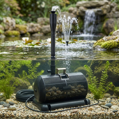 Pompe fontaine submersible 4000 l/h pour bassins avec jeux d'eau et filtration