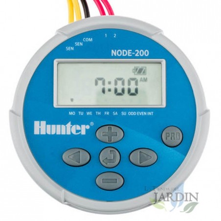 Hunter NODE200 Battery-Operated Irrigation Controller Kit + 2 PGV100 9V 1" Solenoid Valves