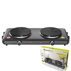 Electric Stove with 2 Burners | Electric Cooktop with 5 Temperature Levels | Portable Stove 46x25x6.8cm | Camping Stove