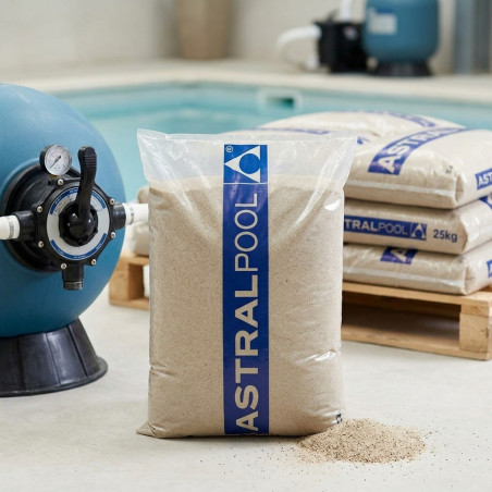 Areia Silex Especial para Filtros de Piscina | Sacos de Areia de 25 kg para Piscina | Granulometria 0,4 - 0,8 mm