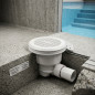 Bonde de norme avec inserts pour piscine, grille plate, blanc