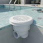 Bonde de norme avec inserts pour piscine, grille plate, blanc