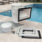 Skimmer para piscina de 15 litros | Abertura padrão | Tampa quadrada | Para piscinas de lona e pré-fabricadas Skimmer para piscina de 15 litros | Abertura padrão | Tampa quadrada | Para piscinas de lona e pré-fabricadas