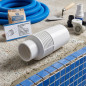Raccord mural pour piscine Ø 90 mm | PVC blanc | Fixation murale ou au sol | Largeur de coupe : 120 mm