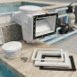 Skimmer para piscina de 15 litros | Abertura padrão | Tampa quadrada | Para piscinas de lona e pré-fabricadas Skimmer para piscina de 15 litros | Abertura padrão | Tampa quadrada | Para piscinas de lona e pré-fabricadas