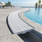 Gebogener Überlaufrost für Infinity-Pools 245 x 35 mm | Weiße Überlaufrinne | Terrassenablauf