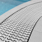 Gebogener Überlaufrost für Infinity-Pools 245 x 35 mm | Weiße Überlaufrinne | Terrassenablauf