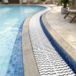 Griglia di troppo pieno curva per piscine a sfioro 245x35 mm | Canale di troppo pieno bianco | Scarico esterno per terrazza
