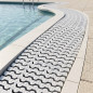 Grelha modular para piscina com canal de transbordamento | Design transversal 195x35 mm | Branca Grelha modular para piscina com canal de transbordamento | Design transversal 195x35 mm | Branca
