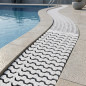 Grelha modular para piscina com canal de transbordamento | Design transversal 295x22 mm | Branca