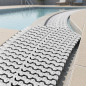 Grelha modular para piscina com canal de transbordamento | Design transversal 245x22 mm | Branca Grelha modular para piscina com canal de transbordamento | Design transversal 245x22 mm | Branca