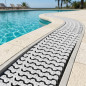 Griglia di troppo pieno curva per piscine a sfioro 195x22 mm | Canale di troppo pieno bianco | Scarico esterno per terrazza