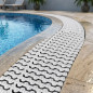 Gebogener Überlaufrost für Infinity-Pools 195 x 22 mm | Weiße Überlaufrinne | Terrassenablauf