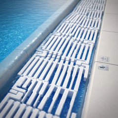 Überlaufrost für Infinity-Pools | Höhe 24 mm, Breite 345 mm | Überlaufrinne | Externer Ablauf