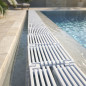 Griglia di protezione longitudinale | Altezza 24 mm, Larghezza 295 mm | Per piscine con canale di troppo pieno Griglia di protezione longitudinale | Altezza 24 mm, Larghezza 295 mm | Per piscine con canale di troppo pieno