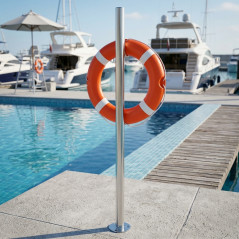 Soporte para Aro Salvavidas Piscina 100 cm Acero Inoxidable | Base Estable y Duradera | Accesorio Piscina