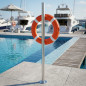 Support de bouée de sauvetage 100 cm en acier inoxydable | Base stable et durable | Accessoire de piscine