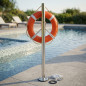 Rettungsringhalterung 100 cm, Edelstahl | Stabiler und langlebiger Sockel | Schwimmbadzubehör