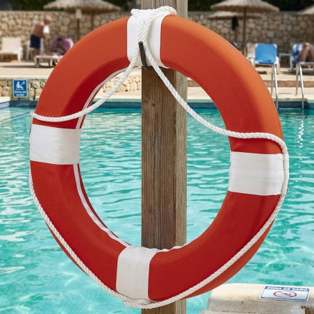 Aro Salvavidas Homologado para Piscina Ø 73 cm | Fabricado en Styropor Forrado en Lona | Seguridad y Alta Resistencia