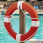 Bouée de sauvetage homologuée pour piscines Ø 73 cm | En polystyrène doublé de toile | Sécurité et haute résistance