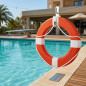 Zugelassener Rettungsring für Schwimmbecken Ø 73 cm | Hergestellt aus Styropor mit Canvas-Futter | Sicher und hochbeständig